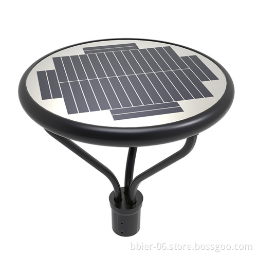 US Stock Aluminum 40W LED Solar Post Top Light with PWM Controller IP65 5000K Court Yard Solar LED Garden Light